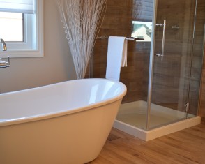 Bathroom renovations that incorporate natural elements in their design make for relaxing rooms.